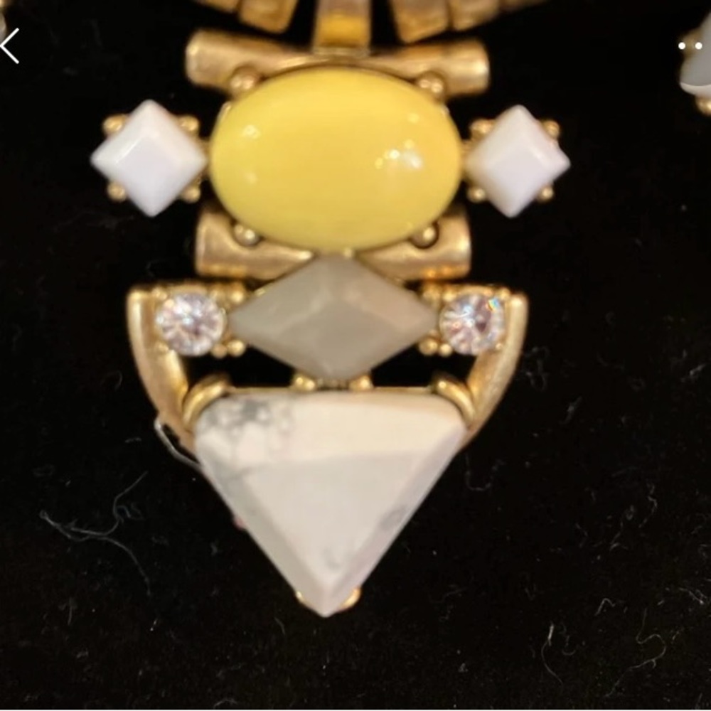 Statement Necklace, Yellow, Black While. - image 3